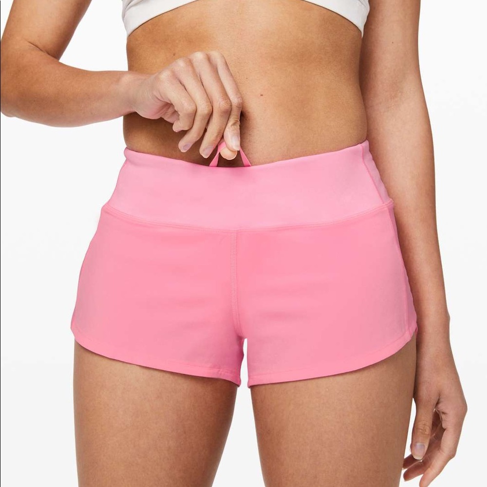 pink speed up lulu shorts